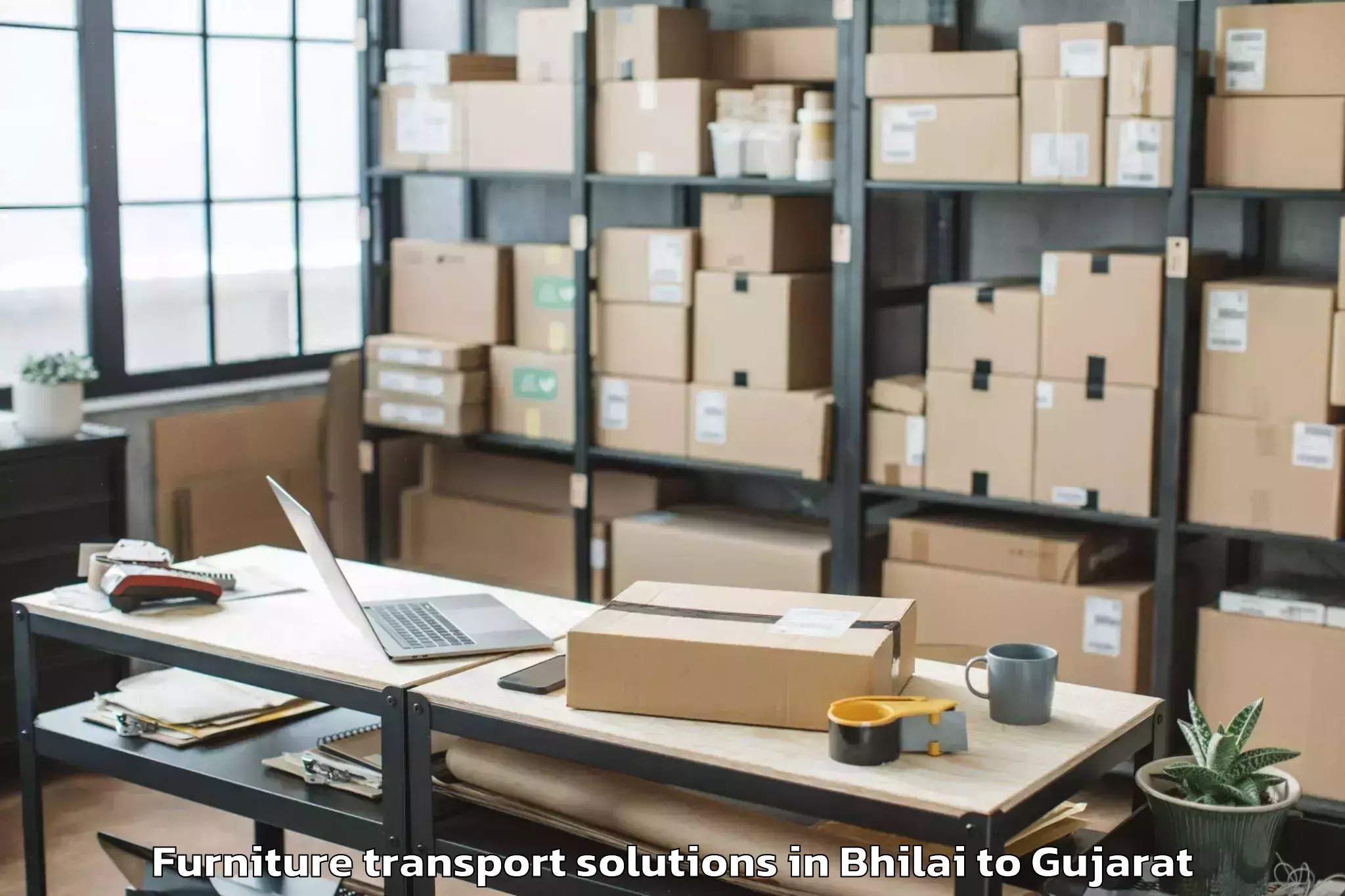 Professional Bhilai to Rk University Rajkot Furniture Transport Solutions